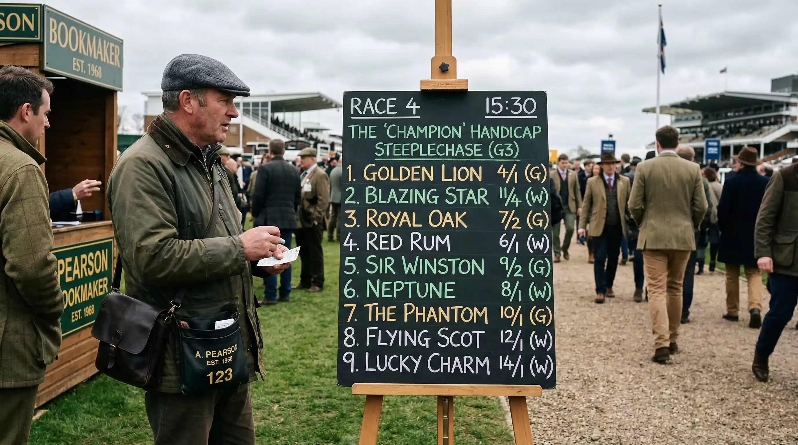 Bookmaker odds board showing win and each-way horse racing bet types